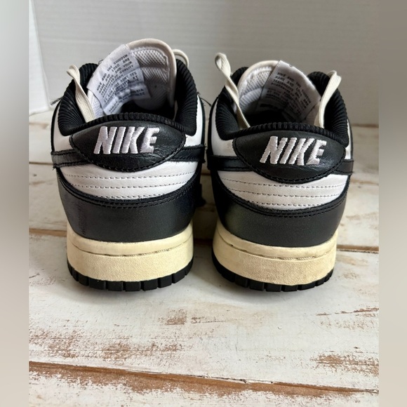 NIKE Low Dunk Vintage Panda sneakers black white retro sz 8.5 women’s FQ9988-100 - Picture 10 of 12